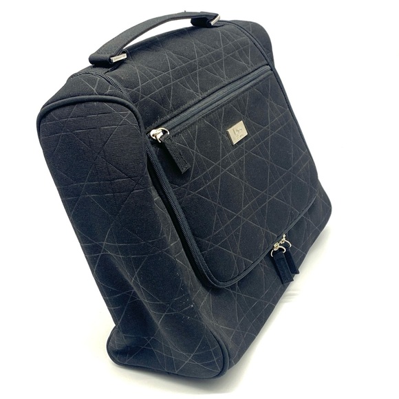 CHRISTIAN DIOR Black Cannage Travel Double Zipper Cosmetics Toiletry Bag Case - Picture 2 of 6